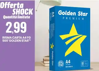 Eurospin RISMA CARTA A4 FG 500 'GOLDEN STAR'* offerta
