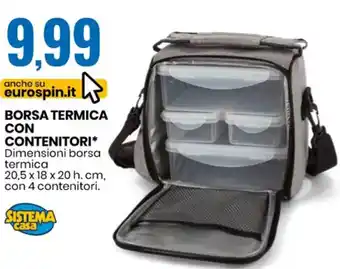 BORSA TERMICA CON CONTENITORI* Dimensioni borsa termica