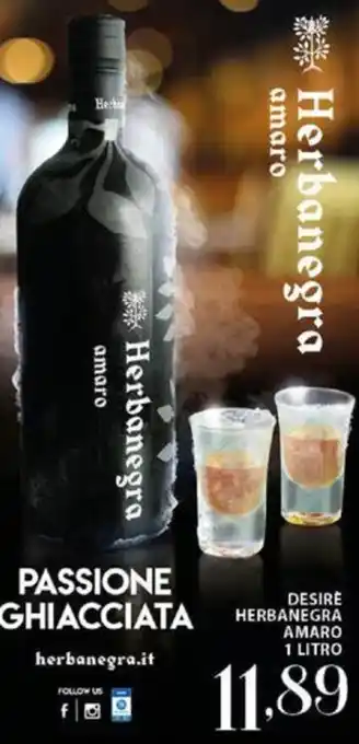 Sisa DESIRE HERBANEGRA AMARO 1 LITRO offerta