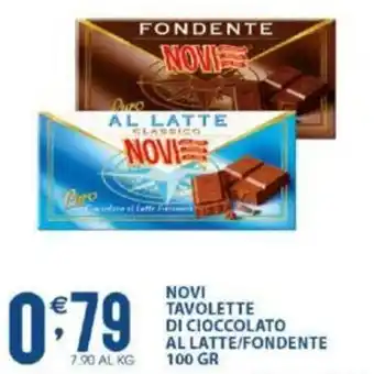 Sisa NOVI TAVOLETTE DI CIOCCOLATO AL LATTE/FONDENTE 100 GR offerta
