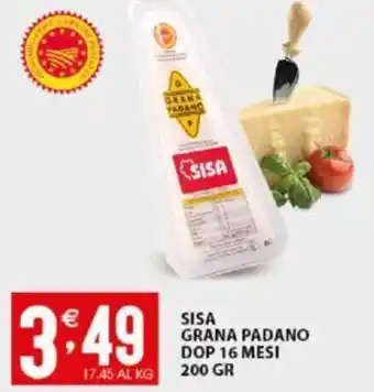 Sisa SISA GRANA PADANO DOP 16 MESI 200 GR offerta