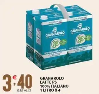 Sisa GRANAROLO LATTE PS 100% ITALIANO 1 LITRO X 4 offerta