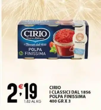 Sisa CIRIO I CLASSICI DAL 1856 POLPA FINISSIMA 400 GR X 3 offerta