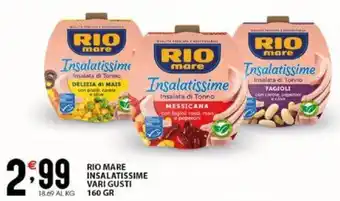 Sisa RIO MARE INSALATISSIME VARI GUSTI 160 GR offerta