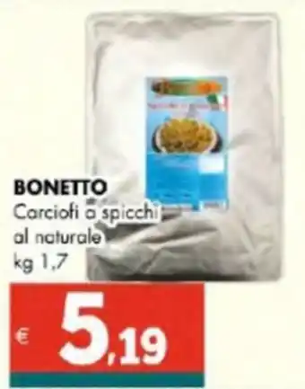 Altasfera BONETTO Carciofi a spicchi al naturale kg 1,7 offerta