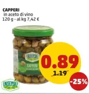 PENNY CAPPERI in aceto di vino 120 g offerta