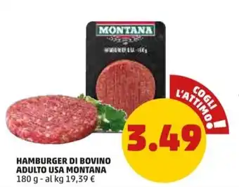 PENNY HAMBURGER DI BOVINO ADULTO USA MONTANA 180 g offerta