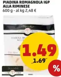 PENNY PIADINA ROMAGNOLA IGP ALLA RIMINESE 600 g offerta