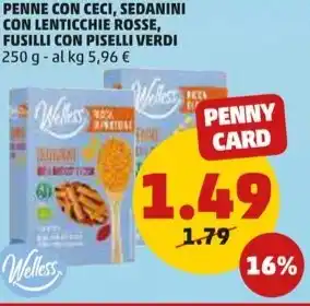 Welless PENNE CON CECI, SEDANINI CON LENTICCHIE ROSSE, FUSILLI CON PISELLI VERDI 250 g