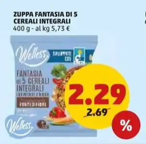 PENNY Welless ZUPPA FANTASIA DI 5 CEREALI INTEGRALI 400 g offerta