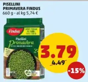 PENNY PISELLINI PRIMAVERA FINDUS 660 g offerta