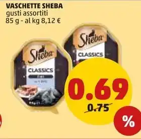 PENNY VASCHETTE SHEBA gusti assortiti 85 g offerta