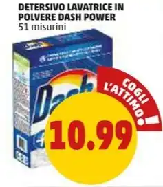 PENNY DETERSIVO LAVATRICE IN POLVERE DASH POWER 51 misurini offerta