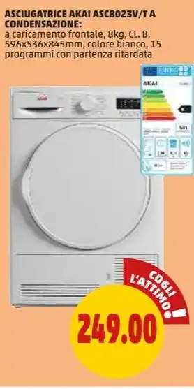 PENNY ASCIUGATRICE AKAI ASC8023V/TA CONDENSAZIONE offerta