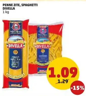 PENNY PENNE ZITE, SPAGHETTI DIVELLA 1 kg offerta