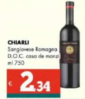 CHIARLI Sangiovese Romagna D.O.C. casa de monzi ml 750