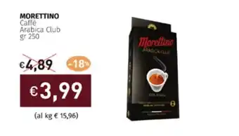 Prezzemolo e Vitale MORETTINO Caffè Arabica Club gr 250 offerta