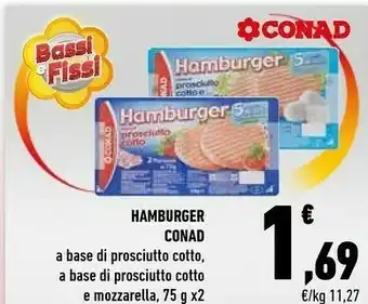 Conad Conad - Hamburger a Base di Prosciutto Cotto 150 g(ml) offerta