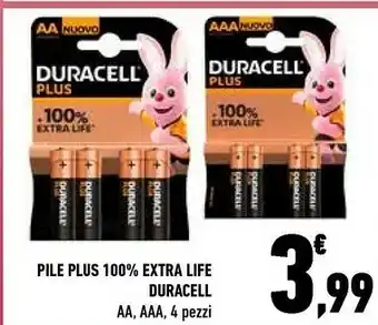 Conad Duracell Pile Plus 100% Extra Life offerta