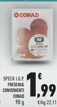 Conad Conad - Speck Alto Adige IGP Freschi E Convenienti 90 G(ml) offerta