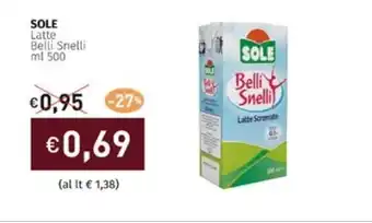 Prezzemolo e Vitale SOLE Latte Belli Snelli ml 500 offerta
