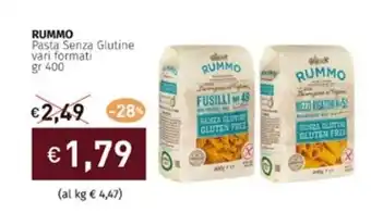 Prezzemolo e Vitale RUMMO Pasta Senza Glutine vari formati gr 400 offerta
