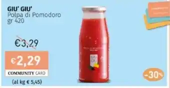 Prezzemolo e Vitale GIU' GIU' Polpa di Pomodoro gr 420 offerta