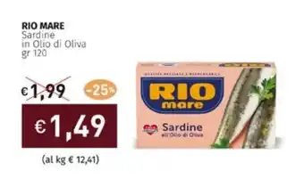 Prezzemolo e Vitale RIO MARE Sardine in Olio di Oliva gr 120 offerta