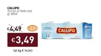 Prezzemolo e Vitale CALLIPO Tonno al Naturale gr 80x3 offerta