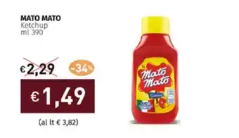 Prezzemolo e Vitale MATO MATO Ketchup ml 390 offerta