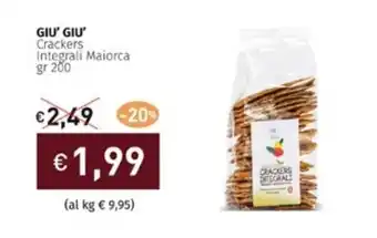 Prezzemolo e Vitale GIU' GIU' Crackers Integrali Maiorca gr 200 offerta