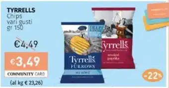 Prezzemolo e Vitale TYRRELLS Chips vari gusti gr 150 offerta