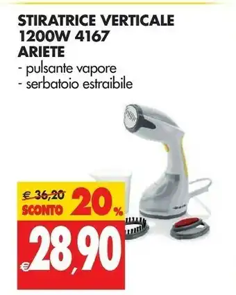 Tigros Ariete ARI-4167 Stiratrice A Vapore 260 L Bianco, Giallo 1200 W offerta