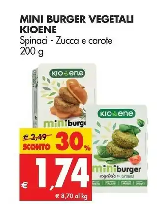 Tigros Kioene - Mini Burger Vegetali Agli Spinaci 200 G(ml) offerta