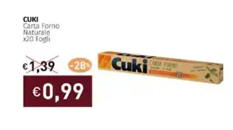 Prezzemolo e Vitale CUKI Carta Forno Naturale x20 Fogli offerta