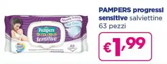 Acqua & Sapone Pampers Progressi Sensitive Salviettine 63 Pezzi offerta