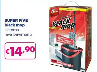 Acqua & Sapone Super Five Black Mop Sistema Lava Pavimenti offerta