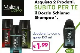 Acqua & Sapone Malizia Deodorante Uomo Spray offerta