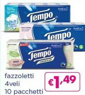 Acqua & Sapone Tempo Fazzoletti 4 Veli 10 Pacchetti offerta