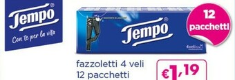Acqua & Sapone Tempo Fazzoletti 4 Veli 12 Pacchetti offerta