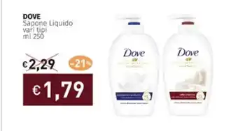Prezzemolo e Vitale DOVE Sapone Liquido vari tipi ml 250 offerta