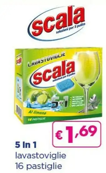 Acqua & Sapone Scala 5 In 1 Lavastoviglie 16 Pastiglie offerta