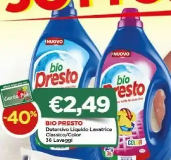 Crai Presto Bio Detersivo Liquido Lavatrice Classico offerta