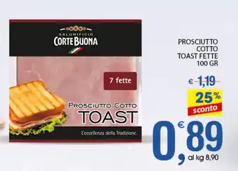 Qui Discount PROSCIUTTO COTTO TOAST FETTE 100 GR offerta