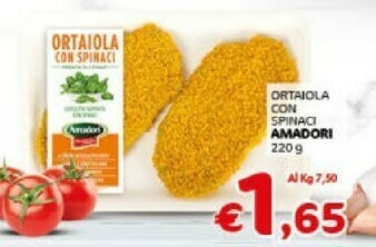 Crai Amadori Ortaiola Con Spinaci Cotoletta Saporita Con Spinaci offerta