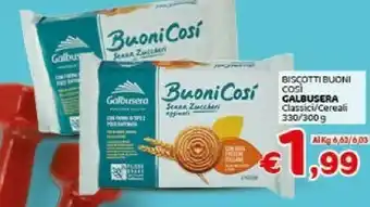 Crai Galbusera Biscotti Buoni Cosi Classici/ Cereali offerta