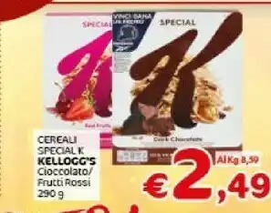 Crai Kelloggs Cereali Special K Cioccolato/ Frutti Rossi 290 G offerta