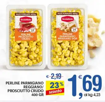 Qui Discount PERLINE PARMIGIANO REGGIANO/ PROSCIUTTO CRUDO 400 GR offerta