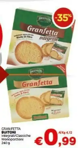 Crai Buitoni Granfetta Integrale offerta