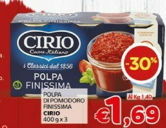 Crai Cirio Polpa Di Pomodoro Finissima offerta